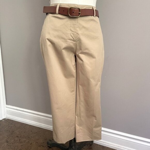 Prada Khaki Straight Leg Cotton Crop Capri Pants - 8 / Medium - Picture 13 of 16